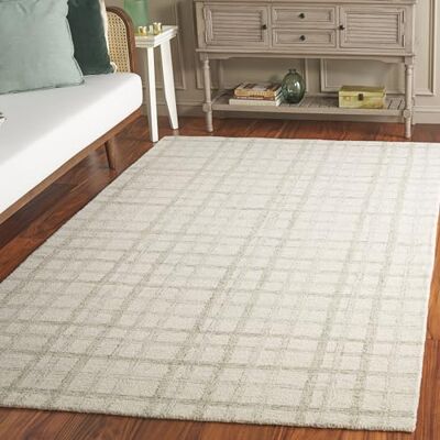Safavieh Hedendaags tapijt voor woonkamer, eetkamer, slaapkamer abstracte collectie, korte pool, salie/ivoor, 152 x 244 cm Safavieh Hedendaags tapijt voor woonkamer, eetkamer, slaapkamer abstracte collectie, korte pool, salie/ivoor, 152 x 244 cm