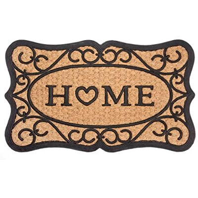 Hanse Home - Gummi-Kokos Heart Home Türmatte - Zwart - Kokos-Rubber - 45x75 cm Doormat Hanse Home - Gummi-Kokos Heart Home Türmatte - Zwart - Kokos-Rubber - 45x75 cm Doormat