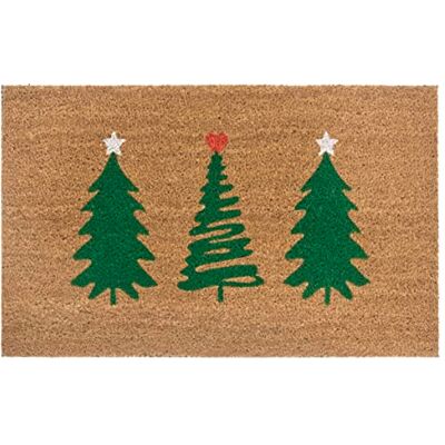 HANSE Home Kokosdeurmat Kerstmis voor binnen vuilvangmat natuur, kokosmat kerstbomen groen, deurmat antislip voor hal, entree 45 x 75 cm HANSE Home Kokosdeurmat Kerstmis voor binnen vuilvangmat natuur, kokosmat kerstbomen groen, deurmat antislip voor hal, entree 45 x 75 cm