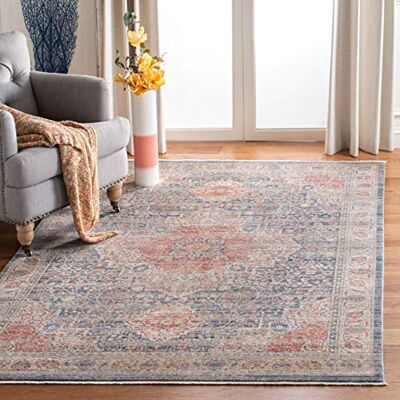 Safavieh Hedendaagse klassieke indoor geweven rechthoekige vloerkleed, Kenitra collectie, KRA672, in blauw/ivoor, 152 x 244 cm voor woonkamer, slaapkamer of elke binnenruimte Safavieh Hedendaagse klassieke indoor geweven rechthoekige vloerkleed, Kenitra collectie, KRA672, in blauw/ivoor, 152 x 244 cm voor woonkamer, slaapkamer of elke binnenruimte