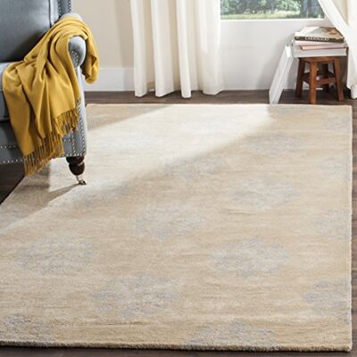 Safavieh Rechthoekig tapijt voor binnen, handgetuft, Soho collectie, SOH424, in beige, 152 x 244 cm voor woonkamer, slaapkamer of elke andere binnenruimte van . Safavieh Rechthoekig tapijt voor binnen, handgetuft, Soho collectie, SOH424, in beige, 152 x 244 cm voor woonkamer, slaapkamer of elke andere binnenruimte van .