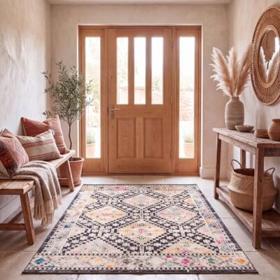 SAFAVIEH Modern chic indoor geweven rechthoek tapijt, Madison Collection, MAD418, in zwart/geel, 122 x 183 cm voor woonkamer, slaapkamer of elke binnenruimte SAFAVIEH Modern chic indoor geweven rechthoek tapijt, Madison Collection, MAD418, in zwart/geel, 122 x 183 cm voor woonkamer, slaapkamer of elke binnenruimte