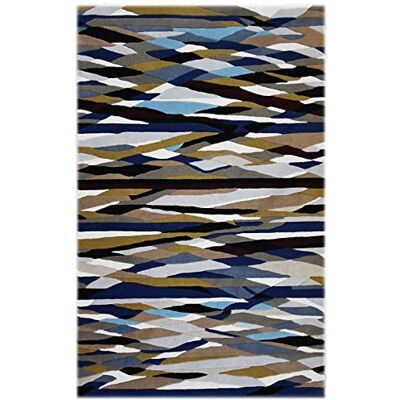 Bakero Blauwe Geometrische Vloerkleed - Vloerkleed Bakero Blauwe Geometrische Vloerkleed - Vloerkleed