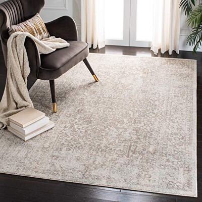 SAFAVIEH Traditioneel tapijt voor woonkamer, eetkamer, slaapkamer, Evoke Collectie, laagpolig, in ivoor en taupe, 160 x 230 cm SAFAVIEH Traditioneel tapijt voor woonkamer, eetkamer, slaapkamer, Evoke Collectie, laagpolig, in ivoor en taupe, 160 x 230 cm