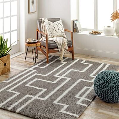 Livabliss Surya Alor Modern vloerkleed voor de woonkamer, zachte ruige vloerkleden voor de slaapkamer abstract berber pluizig tapijt, onderhoudsvriendelijk pluche dikke pool groot vloerkleed 160 x 213 cm Livabliss Surya Alor Modern vloerkleed voor de woonkamer, zachte ruige vloerkleden voor de slaapkamer abstract berber pluizig tapijt, onderhoudsvriendelijk pluche dikke pool groot vloerkleed 160 x 213 cm