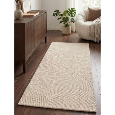HANSE Home Woltapijt Eleni natuurlijk woonkamertapijt met de hand getuft Hygge Skandi, boho loper, wol voor woonkamer, slaapkamer, eetkamer, hal natuurlijk wit, 80x200 cm HANSE Home Woltapijt Eleni natuurlijk woonkamertapijt met de hand getuft Hygge Skandi, boho loper, wol voor woonkamer, slaapkamer, eetkamer, hal natuurlijk wit, 80x200 cm