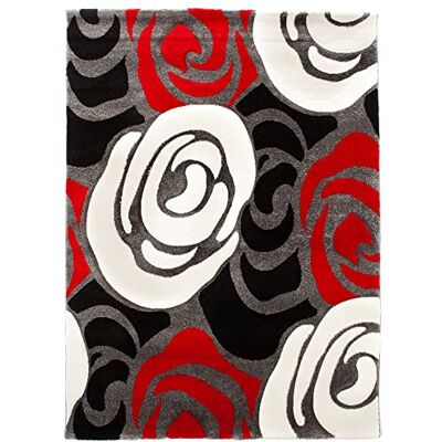 Oresteluchetta vloerkleed red flowers 140x190 Oresteluchetta vloerkleed red flowers 140x190