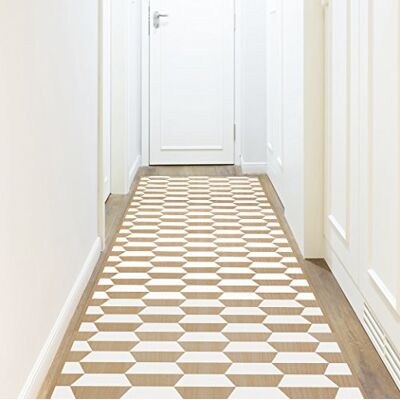 Viniliko 30151 - Moderne vinylmat - Bruin en Wit - 66x250 cm Viniliko 30151 - Moderne vinylmat - Bruin en Wit - 66x250 cm