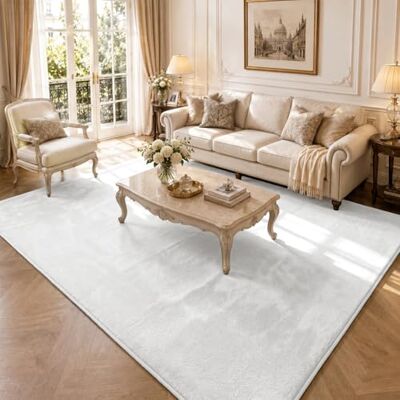 VOUNOT ® Vloerkleed Woonkamer 240x340 cm, Zacht Laagpolig Tapijt met Antislip Rug & Extra Antislipmat, Fluffy Kleed voor Slaapkamer Kinderkamer Eetkamer, Crème VOUNOT ® Vloerkleed Woonkamer 240x340 cm, Zacht Laagpolig Tapijt met Antislip Rug & Extra Antislipmat, Fluffy Kleed voor Slaapkamer Kinderkamer Eetkamer, Crème