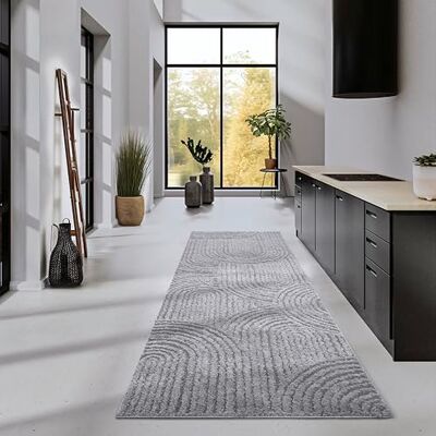 ELLE Decor ation Chappe Hoogpolig tapijt, modern woonkamertapijt, shaggy, modern patroon, wollig, zacht, boho-tapijt voor woonkamer, slaapkamer, lichtgrijs, 80 x 240 cm ELLE Decor ation Chappe Hoogpolig tapijt, modern woonkamertapijt, shaggy, modern patroon, wollig, zacht, boho-tapijt voor woonkamer, slaapkamer, lichtgrijs, 80 x 240 cm