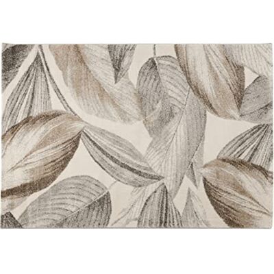 Baroni Home Vloerkleed korte pool, handgevlochten tapijt, modern woonkamertapijt, 120 x 170 cm, foliage beige Baroni Home Vloerkleed korte pool, handgevlochten tapijt, modern woonkamertapijt, 120 x 170 cm, foliage beige