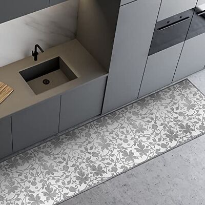 Dekoidea Vinyl Vloerkleed - Damascato Cement - 180x50cm - Vinyl Vloerbedekking Dekoidea Vinyl Vloerkleed - Damascato Cement - 180x50cm - Vinyl Vloerbedekking