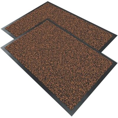 VOUNOT Deurmat, deurmat, voor binnen en buiten, waterdicht, wasbaar, antislip en stofdicht, 40 x 60 cm, donkerbruin, 2 stuks VOUNOT Deurmat, deurmat, voor binnen en buiten, waterdicht, wasbaar, antislip en stofdicht, 40 x 60 cm, donkerbruin, 2 stuks