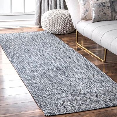 nuLOOM tapijt voor binnen en buiten, gevlochten Casual 2' 6" x 8' lichtblauw nuLOOM tapijt voor binnen en buiten, gevlochten Casual 2' 6" x 8' lichtblauw