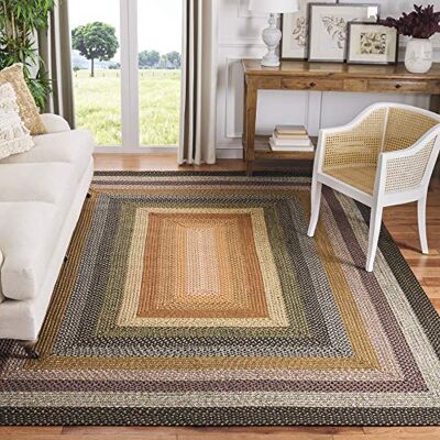 Safavieh BRD308A Gevlochten collectie handgeweven omkeerbaar tapijt, 122 cm, vierkant, meerkleurig Safavieh BRD308A Gevlochten collectie handgeweven omkeerbaar tapijt, 122 cm, vierkant, meerkleurig