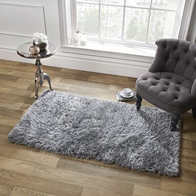 Sienna Grote Shaggy Vloerkleed Zilver - Vloerbedekking Sienna Grote Shaggy Vloerkleed Zilver - Vloerbedekking