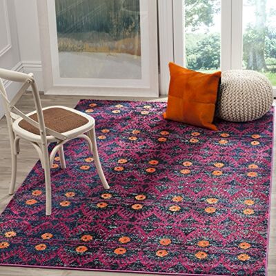 Safavieh gewassen tapijt modern patroon, MNC213 MNC213 120 x 180 cm roze/meerkleurig. Safavieh gewassen tapijt modern patroon, MNC213 MNC213 120 x 180 cm roze/meerkleurig.