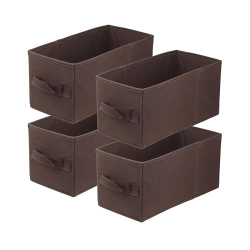 lavita Opbergdoos, opvouwbare opbergdozen, 15 x 31 x 15 cm, lade-organizerbox, opbergsystemen voor kleding, kledingopslag en organisatie, donkerbruin, 4 stuks