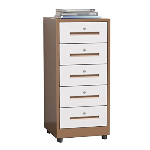 ESOTO Moderne Archiefkast Archiefkast met 5 laden Verticale archiefkast Thuiskantoor Metalen archiefkast Organizer Archiefkast met slot Archiefkast for thuiskantoor Verticale Archiefkast (Size : Coffee col