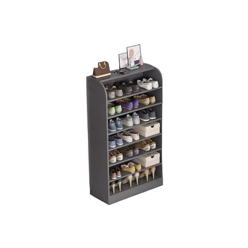 GENHAOSAN Schoenen Organisator Meerlaagse schoenenkast Multifunctioneel deurschoenenrek Meerlaags eenvoudig modern minimalistisch schoenenrek for thuis Schoenenrek Voor Kast (Color : Gray)