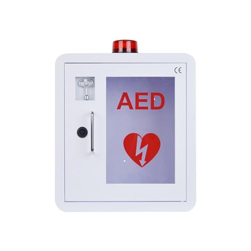 YXJPP Opbergkast voor AED-defibrillator, wandmontage, AED-kast met alarmsysteem, behuizing van stalen metalen plaat, geschikt voor alle merken AED-defibrillator, 36 x 20 x 40 cm