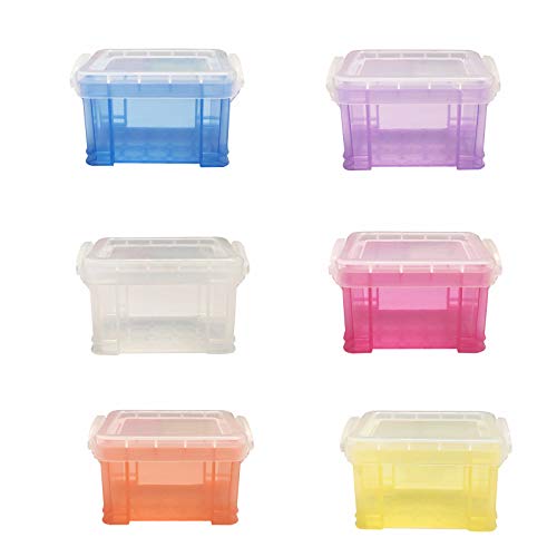 N\A NA 6 Pack Mini Opbergdozen Plastic Opbergdoos Organizer Box met Deksel Kleine Opbergdoos Doos Met Deksel Doos Kleine Opbergbak, Clear