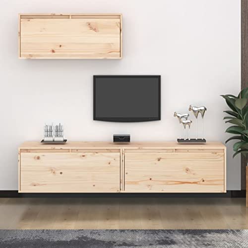 ZEYUAN TV-meubilair 3 stuks massief grenenhout, tv-meubilair, modern tv-meubilair, woonkamer meubels