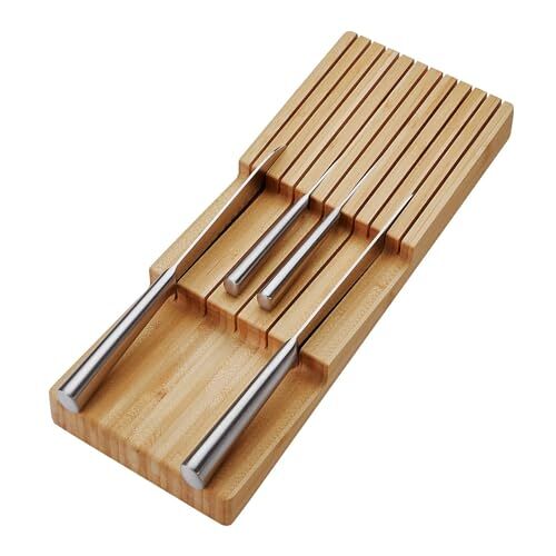 ORGA-BOX Bamboe Messeninzet 448 x 174 x 45 mm voor ® 3 bestekinzetstukken vanaf 497 mm (600 mm corpusbreedte) houten messenblok