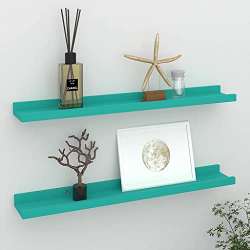 TECHPO Nice Planken Wandplanken & Ledges-Wandplanken 2 stuks Blauw 60x9x3 cm