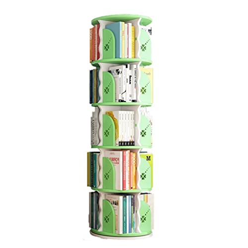 NGFG-JQB Boekenkasten Roterende Plank 360° Boekenkast Vloerplank voor Geïllustreerde Boeken Meerlaagse Plank Opbergplank (Groen 50,5 * 159cm)