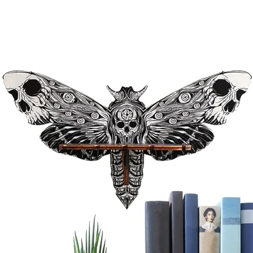 Suphyee Zwevende planken voor aan de muur,Zwevende wandplanken Bee Wing hoekplank,Bee Moth Wing Design zwevende planken aan de muur gemonteerd, houten wandopbergplanken in Boho-stijl voor