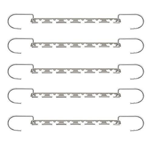 1ABOVE Ruimtebesparende Hangers  Metalen Magische Hangers   Garderobe Ruimtebesparend   Roestvrij staal   Ruimtebesparende Garderobe Kleding Hanger Organizer Kast Ruimtebesparende Hangers (5)