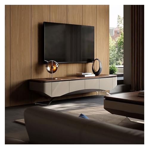 luckxuan Wandgemonteerde Mediaconsole Moderne tv-standaard met poot, houten entertainmentcentrum mediaconsole, huishoudelijke tv-plank mediaconsolekast for opslag Wandgemonteerde TV-Console