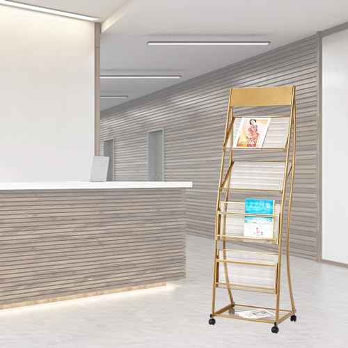 MELBIZ Draagbaar tijdschriftenrek, vloer tot vloer kiosk, winkelcentrum display rek, publiciteitsrek, opbergrek, verticale metalen plank, zwart for actieve winkelopslag ( Color : White , Size : 32*32*150cm )