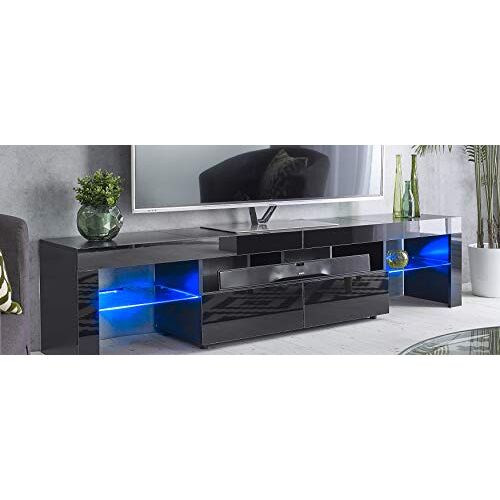 MMT Furniture Designs Ltd MMT Furniture Designs TV-kast, gebouwd hout, zwart, 200cm (b) x 40cm (d) x 45cm (h)