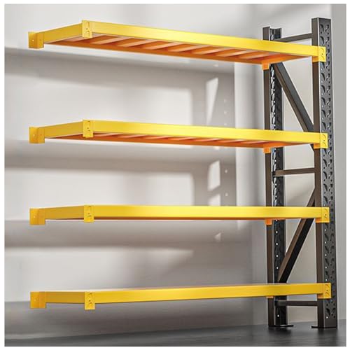 ZORZA 79" Garage Opslagplanken Laden 3000 LB, Heavy Duty Rekken, Verstelbare 4-Tier Metalen Rekken, Grote Garage Planken, Utility Plank, Shop Warehouse Kelder Planken, Geel 2,79 "B x 20" D x 79" H