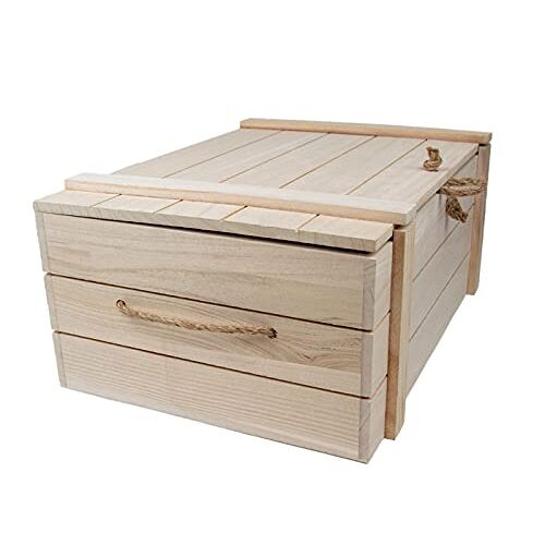 Alsino Houten dozen set met deksel houten kisten opbergdozen in verschillende maten, maat kiezen: HB-007 A