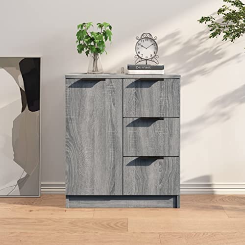 LAPOOH Dressoir grijs sonoma ontworpen hout, dressoirs, dressoirkast, dressoir opbergkast, dressoirs voor woonkamer/keuken (SPU: 816989)