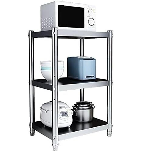 Qunine Magnetron Oven Rack Magnetron Stand 3-Tier Magnetron Oven Rack RVS Keuken Opslag Rack Magnetron Stand Magnetron Plank Magnetron Rack (Maat: 50 * 30 * 80cm)