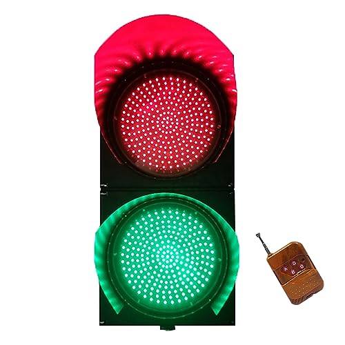 CUNTO 200 mm/8 inch verkeerslichten, verkeerslichten, 2 licht rood/groen LED-waarschuwing rood-groen licht, industrieel verkeerslicht Stop and Go-licht, buiten, verkeerslichtcontroller/sequencer (kleur: