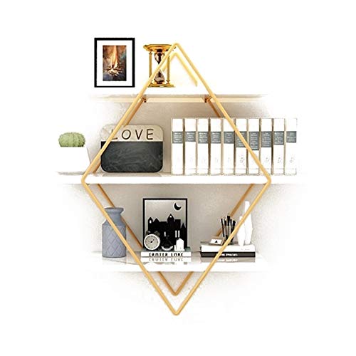 BTZHY Wandplank Zwevende Planken Wandplank Wandplank Diamant Plank Wandplank Houten Boekenplank Muur Industrieel Modern Rekframe (Size : 60cm) ()