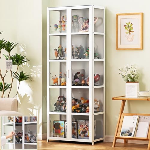 TANZEM Vitrinekast voor verzamelobjecten/Curiosa kast vitrinekast natuurlijk bamboe frame, vitrines voor verzamelobjecten Acryl vitrine Curio kast figuur vitrine kast China cabine