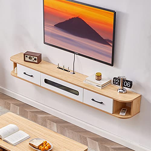 KAYEF Wandgemonteerde tv Wandgemonteerde mediaconsole Wandgemonteerde tv-kast Wandkast Woonkamer Slaapkamer Plank 120/140 cm (Kleur B Maat 120 cm)