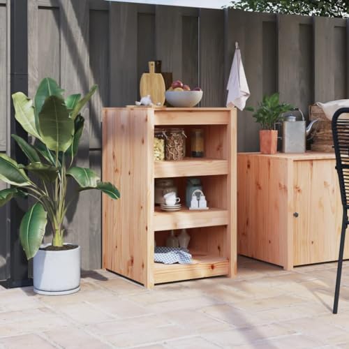 TEKEET Keukenkasten Outdoor Keukenkast 55x55x92 cm Massief Houten Grenen Meubels