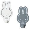 roba Wandhaken Miffy, set van 2, kledinghaken, garderobe en decoratie voor baby- en kinderkamer, grijs, wit