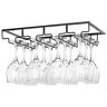 FOMANSH Wijnglazen rek onder kast Stemware Houder Metalen Wijnglas Organizer Bril Opslag Hanger voor Bar Keuken Zwart 4 Rijen