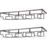 FOMANSH Wijnglas Rack Onder Kast Stemware Wijnglas Houder Glazen Opslag Hanger 2 Pack Metalen Organizer voor Bar Keuken 4 Rijen Bruin