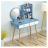 MaGiLL Vanity Table Set Vanity Kaptafel Set, Make-up Vanity Table Slaapkamer Dressoir Set met Kapkruk (Kleur: Wit 1) (Blauw)