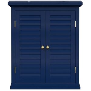 Teamson Home Wandkast - Stijlvolle Marineblauwe met Shutter Deuren Teamson Home Wandkast - Stijlvolle Marineblauwe met Shutter Deuren