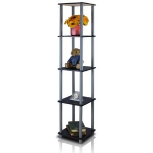 Furinno Zwart/Groen Vierkant Rek met 5 Niveaus - Opbergrek Furinno Zwart/Groen Vierkant Rek met 5 Niveaus - Opbergrek